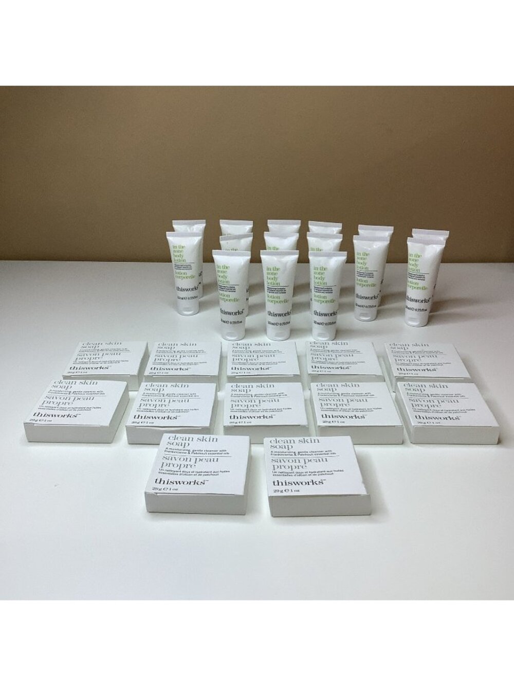 THIS WORKS In The Zone Travel Size Toiletries TSA Lotion & Soap Bundle Of 27pcs